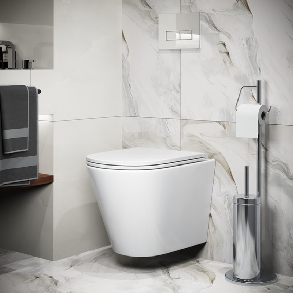 Унитаз подвесной безободковый Grossman GR-4478SQ с крышкой микролифт (Система смыва торнадо), Цвет производителя: белый - фото 6