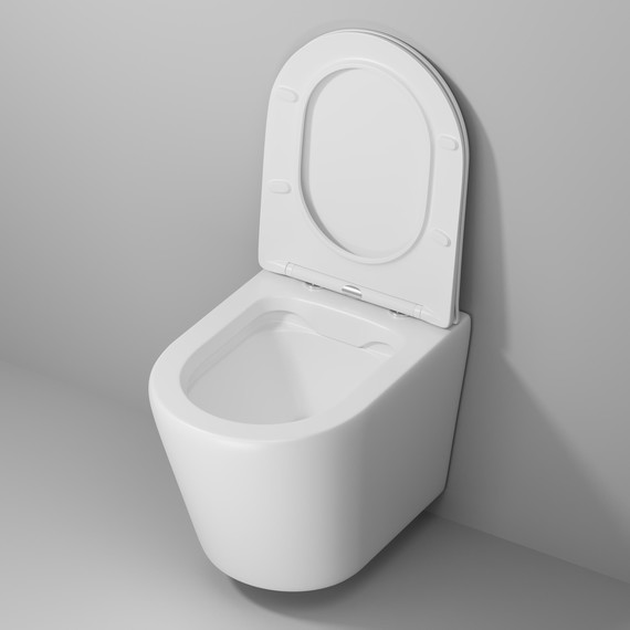 Унитаз подвесной безободковый Grossman Fly GR-4478MS с крышкой микролифт, белый матовый, Цвет производителя: белый матовый - фото 4