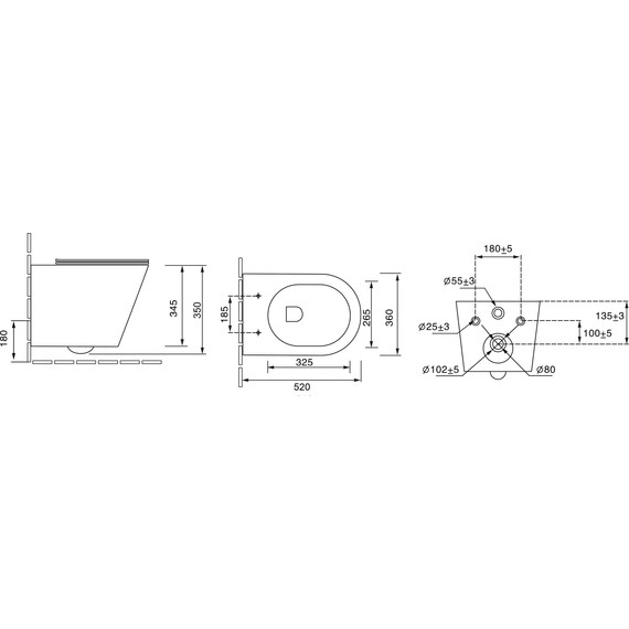 Унитаз подвесной безободковый Grossman Fly GR-4478BMS с крышкой микролифт, чёрный матовый, Цвет производителя: чёрный матовый - фото 6