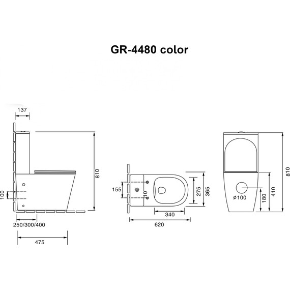 Унитаз-компакт безободковый Grossman Color GR-4480BMS с крышкой микролифт, чёрный матовый, Цвет производителя: чёрный матовый - фото 8