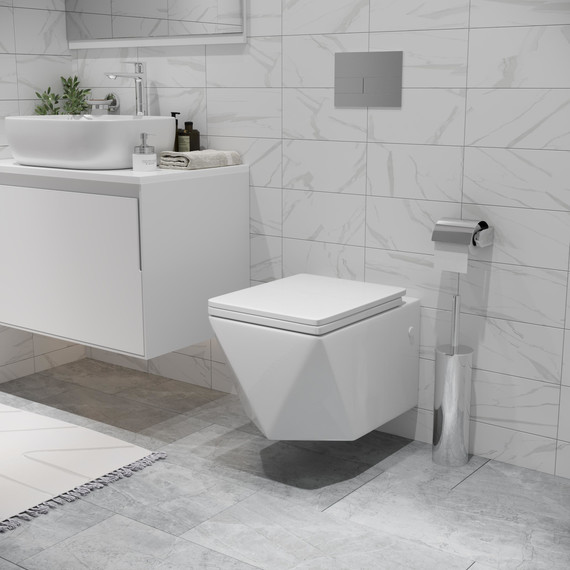 Унитаз подвесной безободковый Grossman Cristal GR-4481 с крышкой микролифт - фото 5