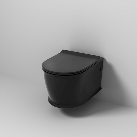 Унитаз подвесной безободковый Grossman Retro GR-4482BMS с крышкой микролифт, чёрный матовый, Цвет производителя: чёрный матовый - фото 2