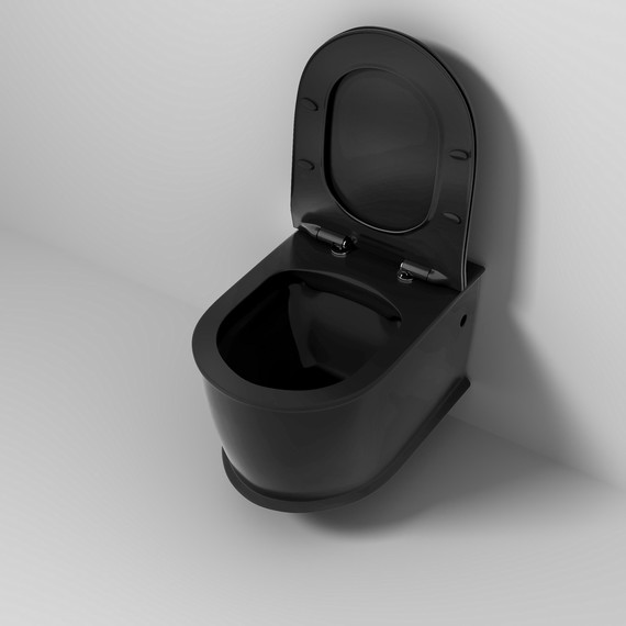 Унитаз подвесной безободковый Grossman Retro GR-4482BMS с крышкой микролифт, чёрный матовый, Цвет производителя: чёрный матовый - фото 4