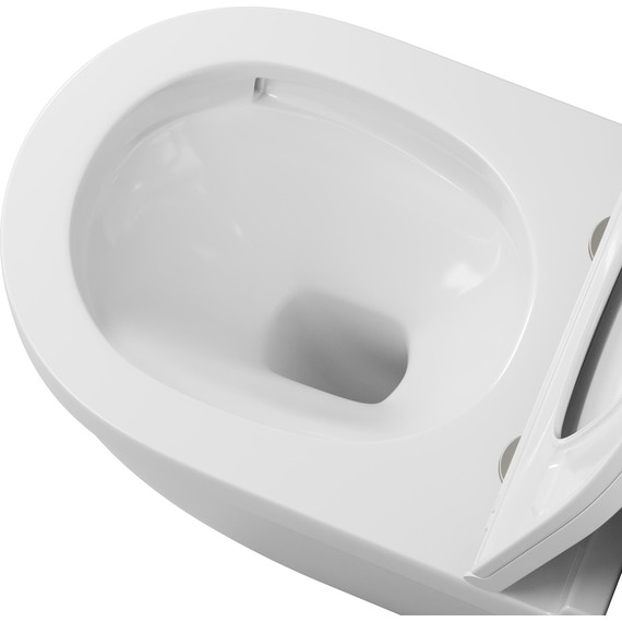 Унитаз подвесной безободковый Grossman GR-4483SQ с крышкой микролифт, белый глянцевый (Система смыва торнадо), Цвет производителя: белый глянцевый - фото 5