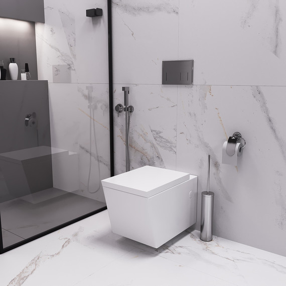 Унитаз подвесной безободковый Grossman Cristal GR-4495 с крышкой микролифт - фото 5