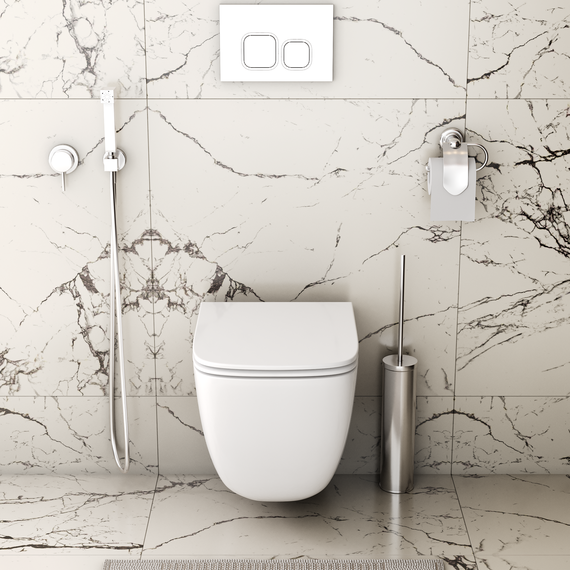 Унитаз подвесной безободковый Grossman GR-4497SQC с крышкой микролифт, белый глянцевый (Система смыва торнадо) - фото 4