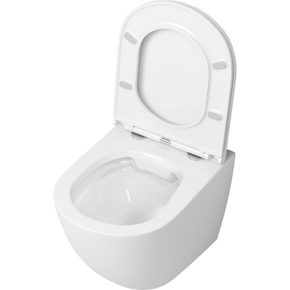 Унитаз подвесной безободковый Grossman GR-4455S с крышкой микролифт, белый глянцевый - фото 4