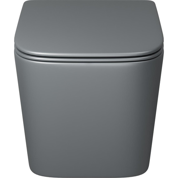 Унитаз подвесной безободковый Grossman GR-4404GMSQ с крышкой микролифт, серый матовый (Система смыва торнадо), Цвет производителя: серый матовый - фото 3