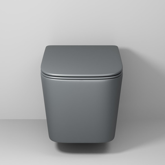 Унитаз подвесной безободковый Grossman GR-4404GMSQ с крышкой микролифт, серый матовый (Система смыва торнадо), Цвет производителя: серый матовый - фото 8