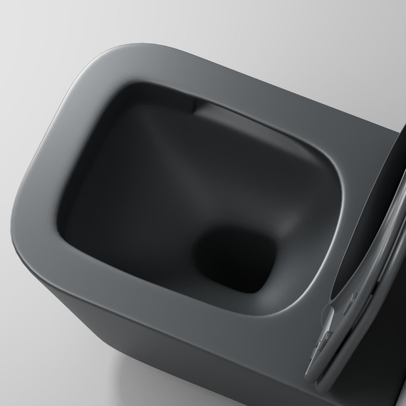 Унитаз подвесной безободковый Grossman GR-4404GMSQ с крышкой микролифт, серый матовый (Система смыва торнадо), Цвет производителя: серый матовый - фото 10