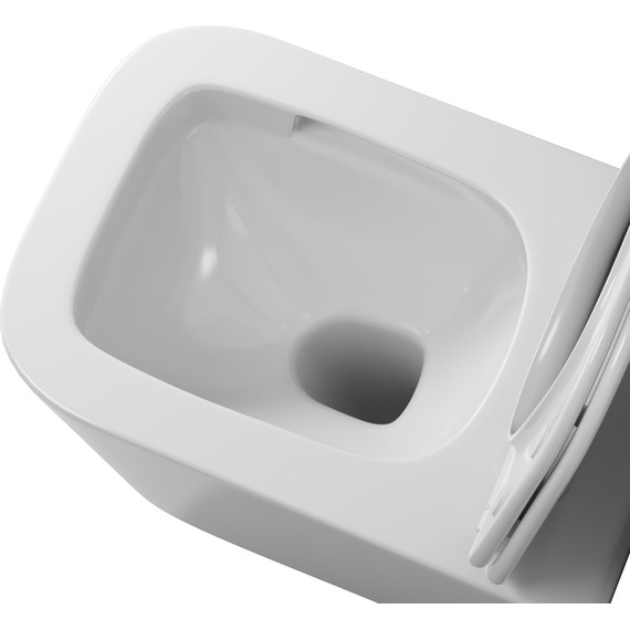 Унитаз подвесной безободковый Grossman GR-4404SQ с крышкой микролифт, белый глянцевый (Система смыва торнадо), Цвет производителя: белый глянцевый - фото 6