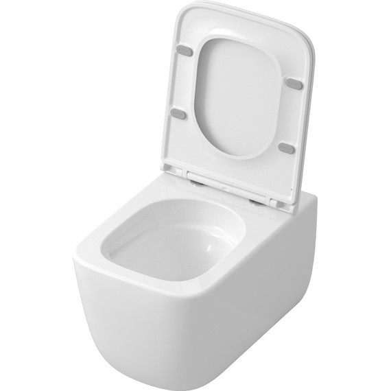 Унитаз подвесной безободковый Grossman GR-4409SQ с крышкой микролифт (Система смыва торнадо) - фото 4