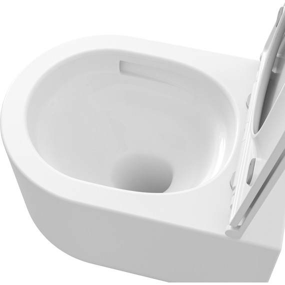 Унитаз подвесной безободковый Grossman GR-4416SQ с крышкой микролифт (Система смыва торнадо) - фото 5