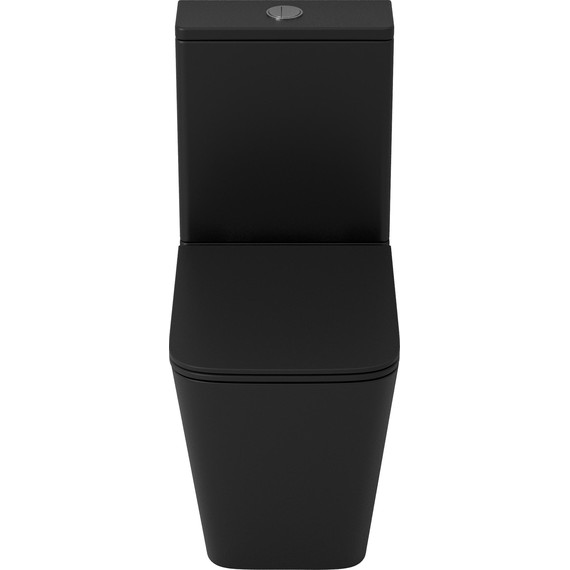 Унитаз-компакт безободковый Grossman GR-4418BMSQ с крышкой микролифт, чёрный матовый (Система смыва торнадо), Цвет производителя: чёрный матовый - фото 3