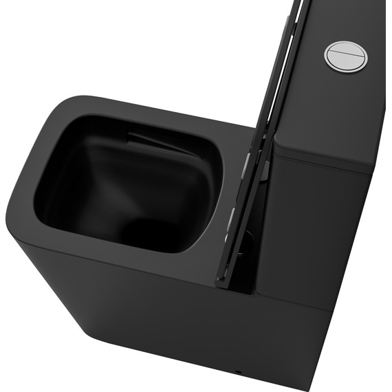 Унитаз-компакт безободковый Grossman GR-4418BMSQ с крышкой микролифт, чёрный матовый (Система смыва торнадо), Цвет производителя: чёрный матовый - фото 5