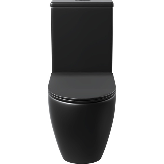 Унитаз-компакт безободковый Grossman GR-4419BMS с крышкой микролифт, чёрный матовый (Система смыва торнадо) - фото 3