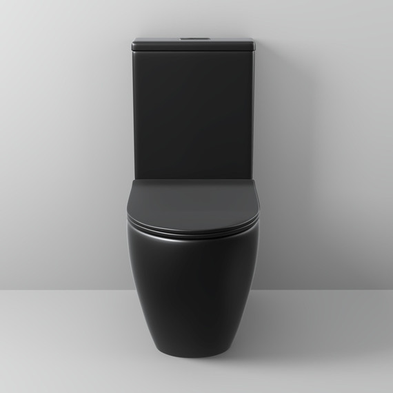 Унитаз-компакт безободковый Grossman GR-4419BMS с крышкой микролифт, чёрный матовый (Система смыва торнадо) - фото 7