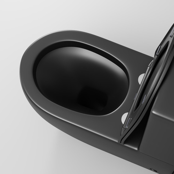 Унитаз-компакт безободковый Grossman GR-4419BMS с крышкой микролифт, чёрный матовый (Система смыва торнадо) - фото 9