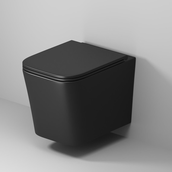 Унитаз подвесной безободковый Grossman GR-4441BMSQ с крышкой микролифт, чёрный матовый (Система смыва торнадо), Цвет производителя: чёрный матовый - фото 11