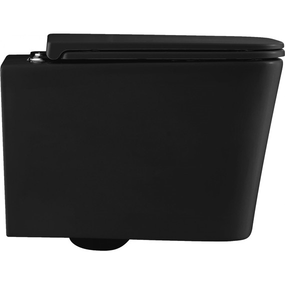 Унитаз подвесной безободковый Grossman GR-4441BMSQ с крышкой микролифт, чёрный матовый (Система смыва торнадо), Цвет производителя: чёрный матовый - фото 6