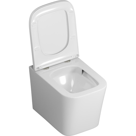 Унитаз подвесной безободковый Grossman GR-4441SQ с крышкой микролифт (Система смыва торнадо), Цвет производителя: белый - фото 4