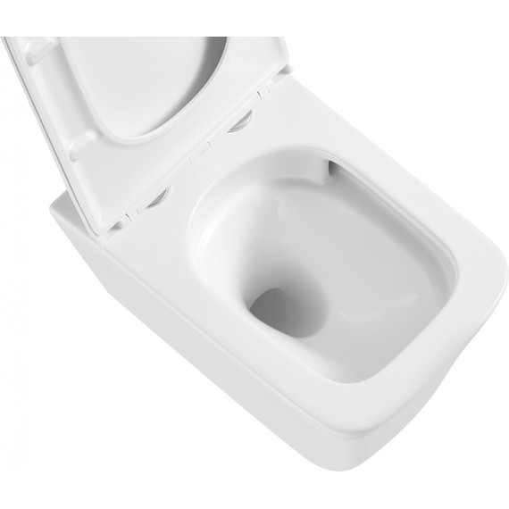 Унитаз подвесной безободковый Grossman GR-4441SQ с крышкой микролифт (Система смыва торнадо), Цвет производителя: белый - фото 5