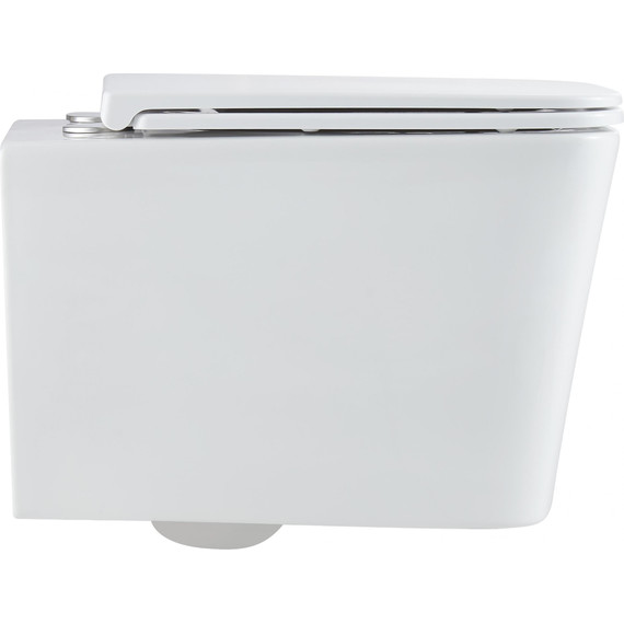 Унитаз подвесной безободковый Grossman GR-4441SQ с крышкой микролифт (Система смыва торнадо), Цвет производителя: белый - фото 7