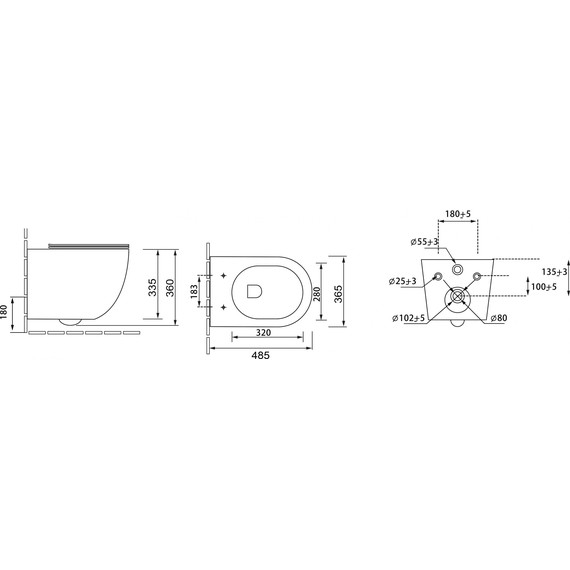 Унитаз подвесной безободковый Grossman GR-4455GMSQ с крышкой микролифт, серый матовый (Система смыва торнадо) - фото 8