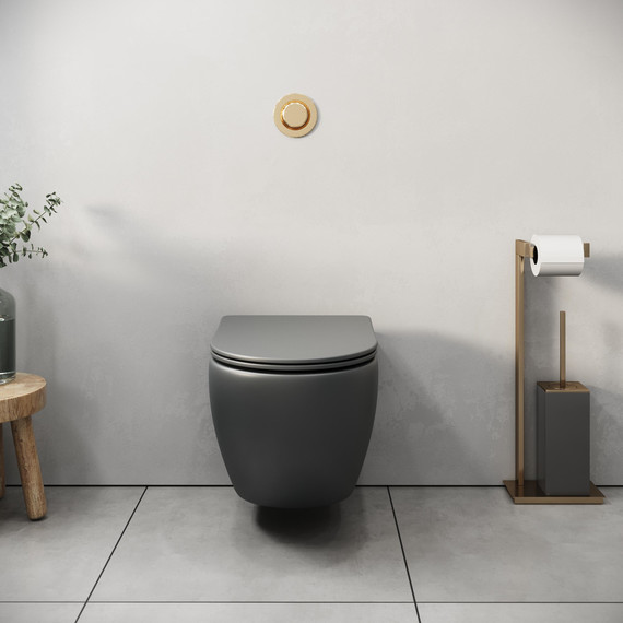 Унитаз подвесной безободковый Grossman GR-4455GMSQ с крышкой микролифт, серый матовый (Система смыва торнадо) - фото 6