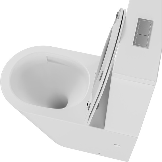 Унитаз-компакт безободковый Grossman GR-4458MSQ с крышкой микролифт, белый матовый (Система смыва торнадо), Цвет производителя: белый матовый - фото 5