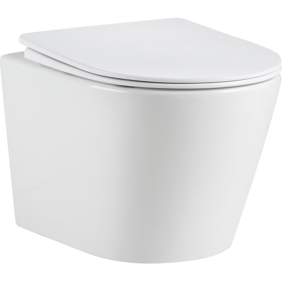 Унитаз подвесной безободковый Grossman GR-4477MSQ с крышкой микролифт, белый матовый (Система смыва торнадо), Цвет производителя: белый матовый - фото 11