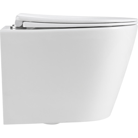 Унитаз подвесной безободковый Grossman GR-4477MSQ с крышкой микролифт, белый матовый (Система смыва торнадо), Цвет производителя: белый матовый - фото 12