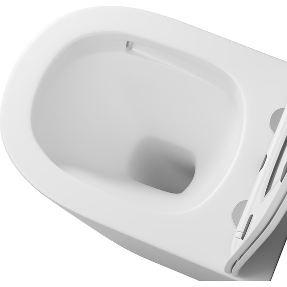 Унитаз подвесной безободковый Grossman GR-4477MSQ с крышкой микролифт, белый матовый (Система смыва торнадо), Цвет производителя: белый матовый - фото 5