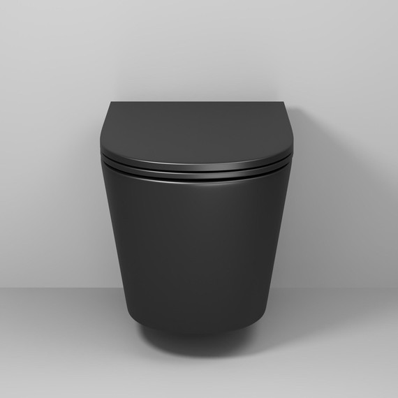 Унитаз подвесной безободковый Grossman GR-4478BMSQ с крышкой микролифт, чёрный матовый (Система смыва торнадо), Цвет производителя: чёрный матовый - фото 12