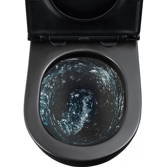 Унитаз подвесной безободковый Grossman GR-4478BMSQ с крышкой микролифт, чёрный матовый (Система смыва торнадо), Цвет производителя: чёрный матовый - фото 15