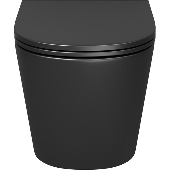 Унитаз подвесной безободковый Grossman GR-4478BMSQ с крышкой микролифт, чёрный матовый (Система смыва торнадо), Цвет производителя: чёрный матовый - фото 5