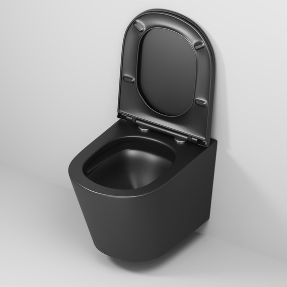 Унитаз подвесной безободковый Grossman GR-4478BMSQ с крышкой микролифт, чёрный матовый (Система смыва торнадо), Цвет производителя: чёрный матовый - фото 10