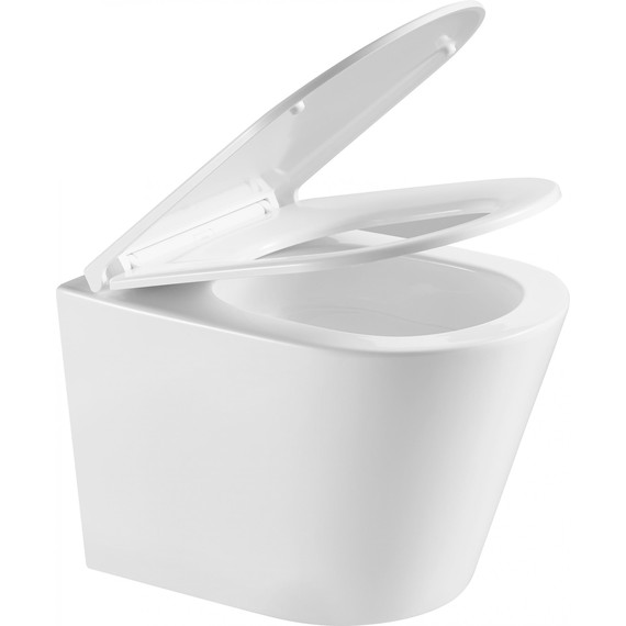 Унитаз подвесной безободковый Grossman GR-4478MSQ с крышкой микролифт, белый матовый (Система смыва торнадо), Цвет производителя: белый матовый - фото 3