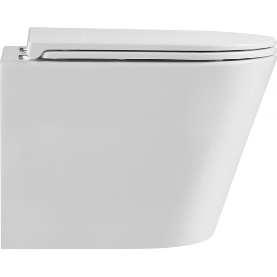 Унитаз подвесной безободковый Grossman GR-4478MSQ с крышкой микролифт, белый матовый (Система смыва торнадо), Цвет производителя: белый матовый - фото 4