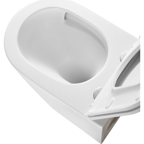 Унитаз подвесной безободковый Grossman GR-4478MSQ с крышкой микролифт, белый матовый (Система смыва торнадо), Цвет производителя: белый матовый - фото 6