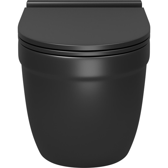 Унитаз подвесной безободковый Grossman GR-4483BMSQ с крышкой микролифт, чёрный матовый (Система смыва торнадо), Цвет производителя: чёрный матовый - фото 3