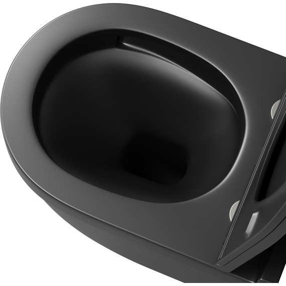 Унитаз подвесной безободковый Grossman GR-4483BMSQ с крышкой микролифт, чёрный матовый (Система смыва торнадо), Цвет производителя: чёрный матовый - фото 5