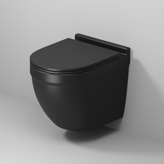 Унитаз подвесной безободковый Grossman GR-4483BMSQ с крышкой микролифт, чёрный матовый (Система смыва торнадо), Цвет производителя: чёрный матовый - фото 6