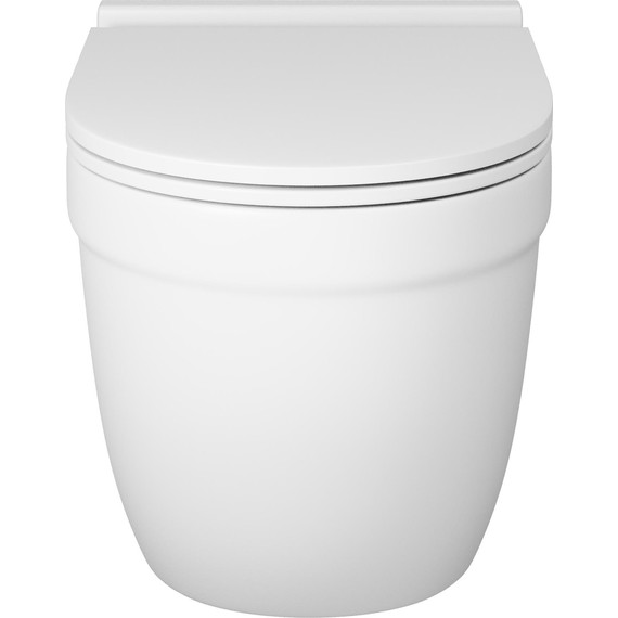 Унитаз подвесной безободковый Grossman GR-4483MSQ с крышкой микролифт, белый матовый (Система смыва торнадо), Цвет производителя: белый матовый - фото 3