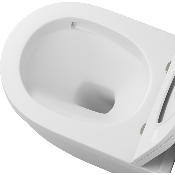 Унитаз подвесной безободковый Grossman GR-4483MSQ с крышкой микролифт, белый матовый (Система смыва торнадо), Цвет производителя: белый матовый - фото 5