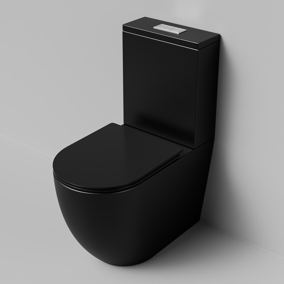 Унитаз-компакт безободковый Grossman GR-4494BMSQ с крышкой микролифт, чёрный матовый (Система смыва торнадо), Цвет производителя: чёрный матовый - фото 5