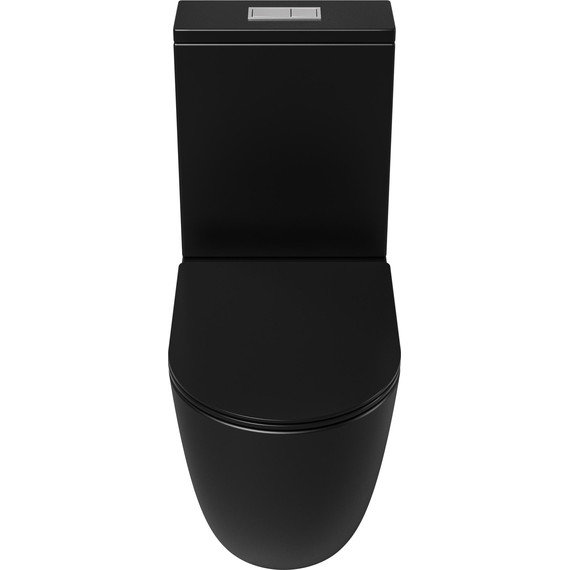 Унитаз-компакт безободковый Grossman GR-4494BMSQ с крышкой микролифт, чёрный матовый (Система смыва торнадо), Цвет производителя: чёрный матовый - фото 3