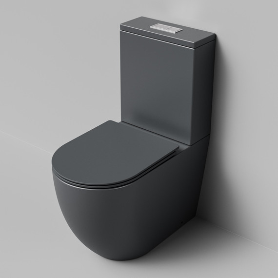 Унитаз-компакт безободковый Grossman GR-4494GMSQ с крышкой микролифт, серый матовый (Система смыва торнадо), Цвет производителя: серый матовый - фото 6