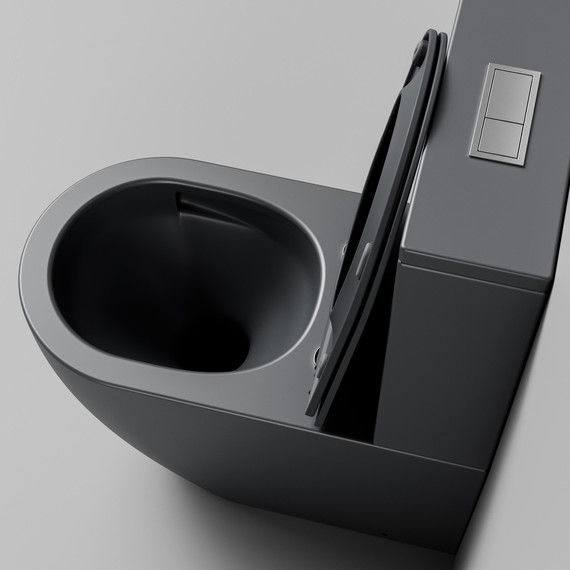 Унитаз-компакт безободковый Grossman GR-4494GMSQ с крышкой микролифт, серый матовый (Система смыва торнадо), Цвет производителя: серый матовый - фото 9