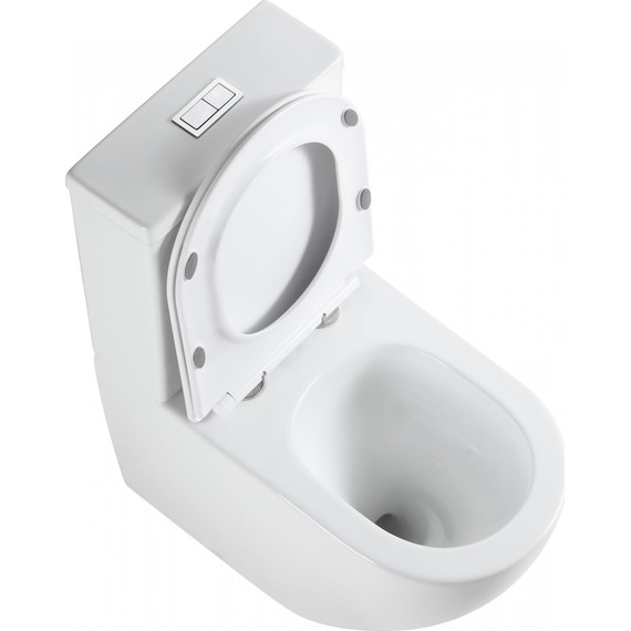 Унитаз-компакт безободковый Grossman GR-4494SQ с крышкой микролифт (Система смыва торнадо), Цвет производителя: белый - фото 10